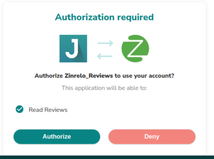 authorization screen