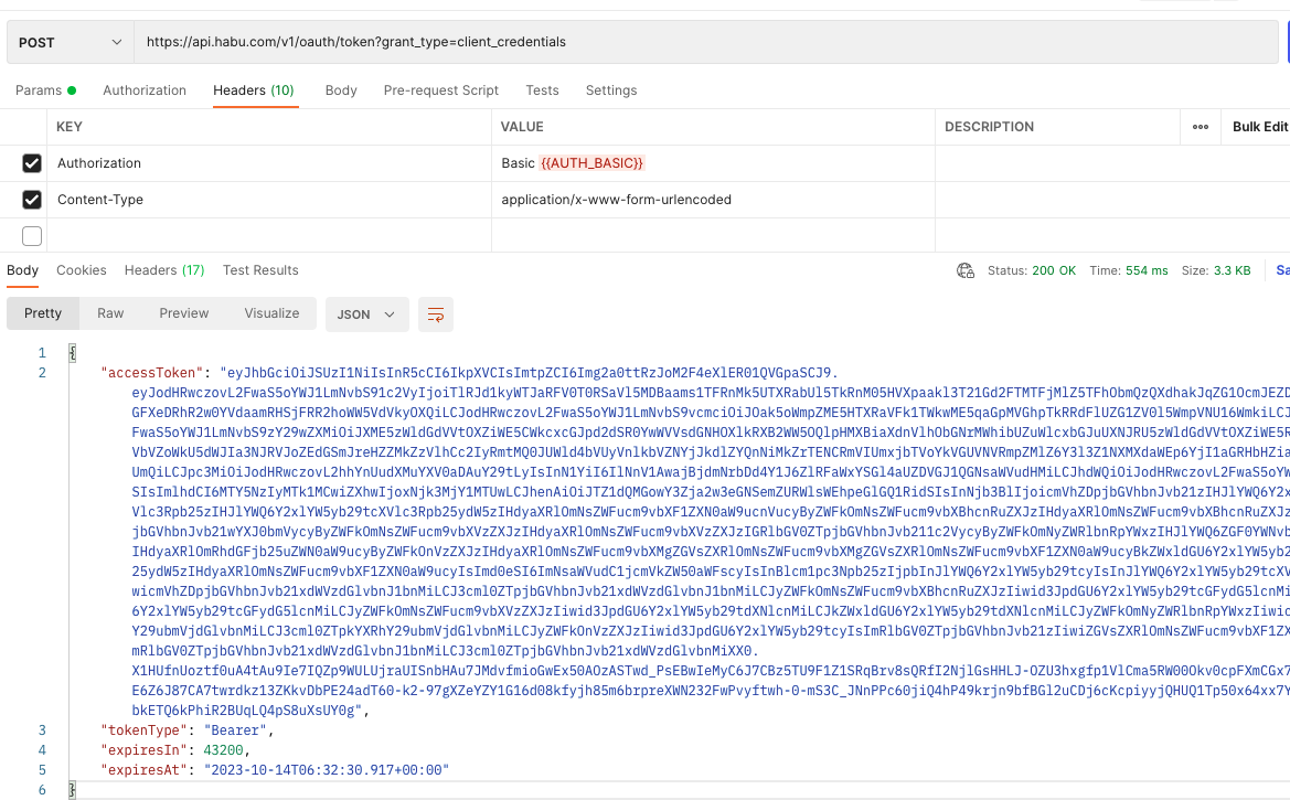 Postman authorization call