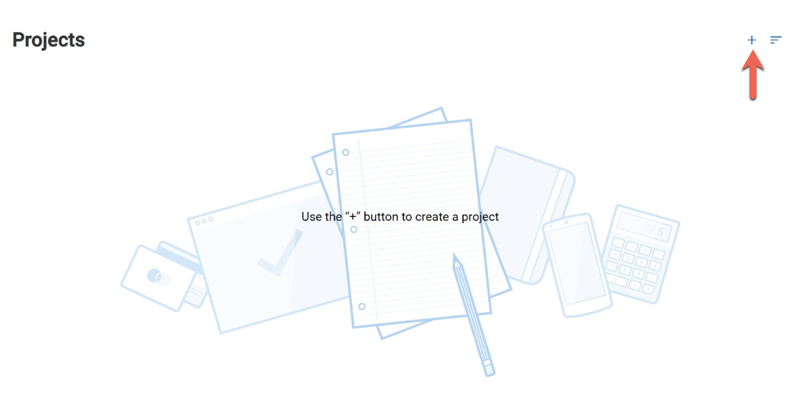 Creating projects is as simple as clicking a button