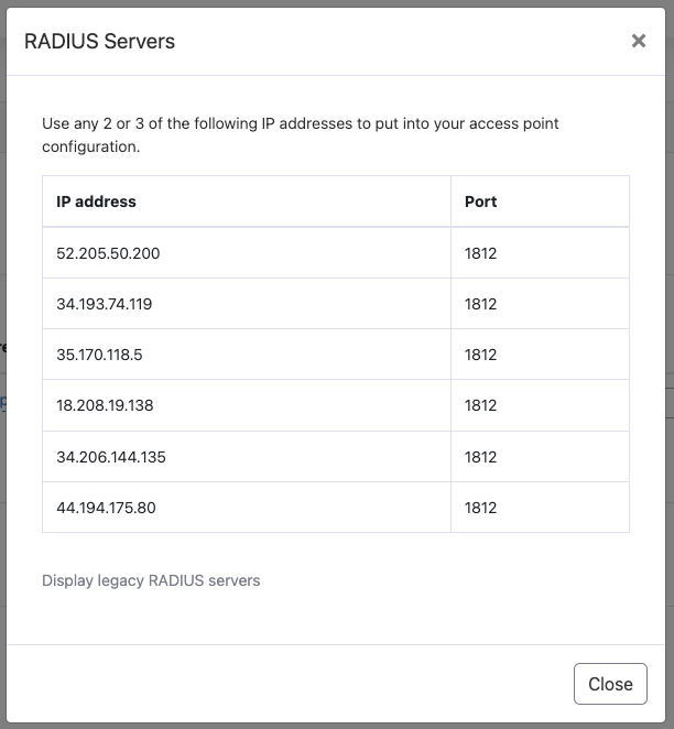 Choose any two IP addresses