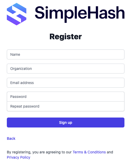 Sign Up Page