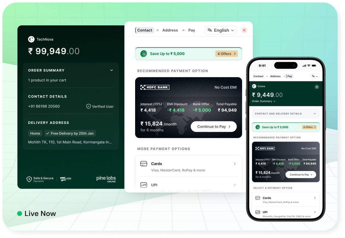 Express checkout feature