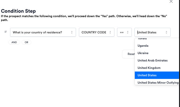 Adding question from Forms module in Condition