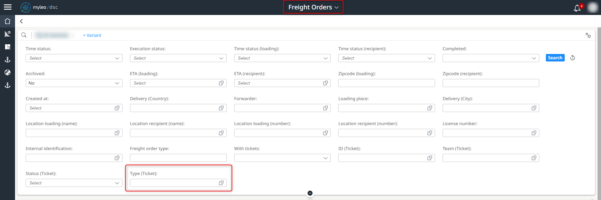 New filter option according to ticket types