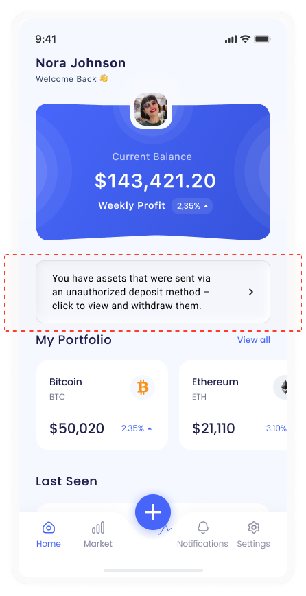Example front end - see call-to-action banner in the center