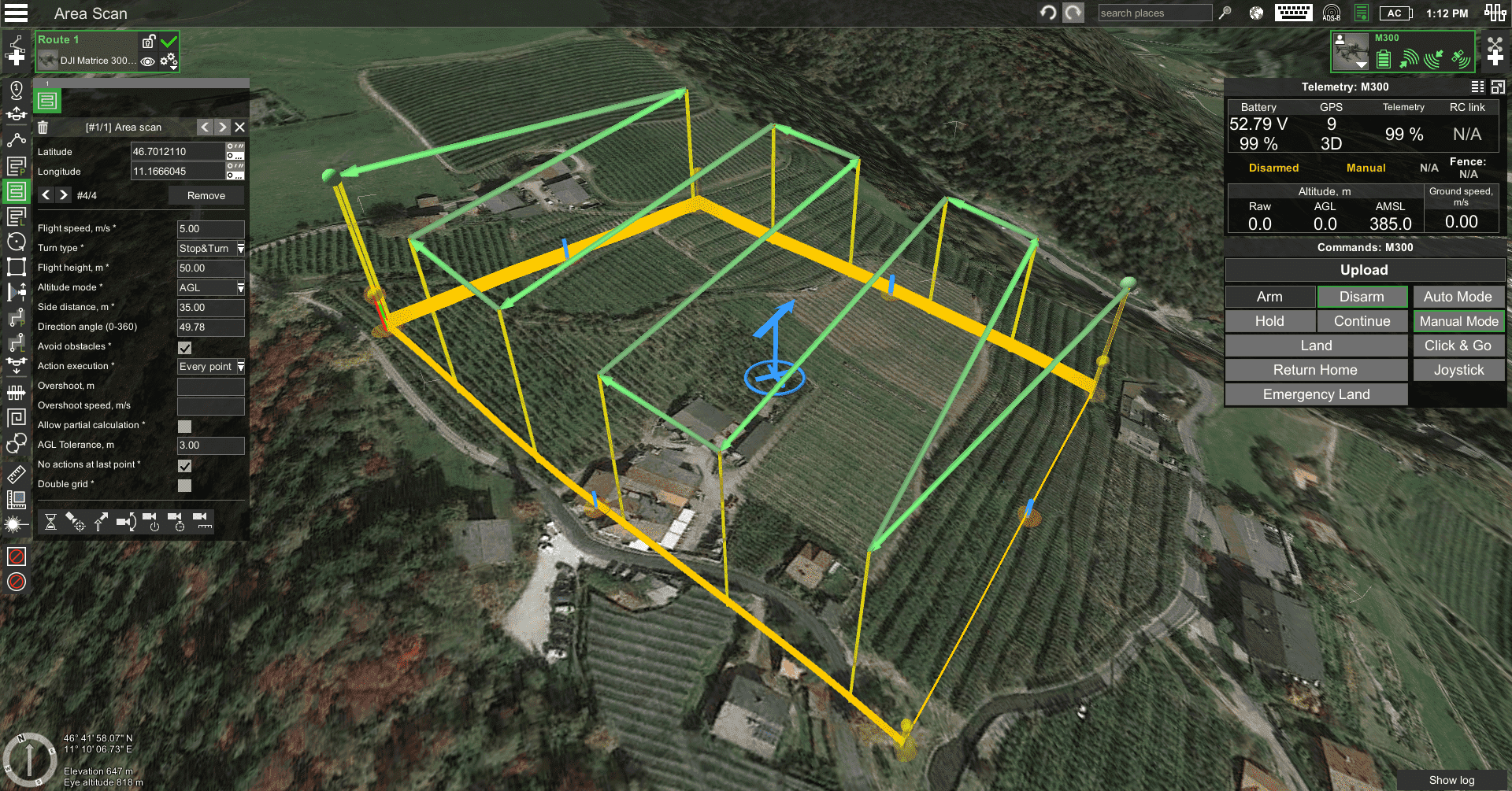 Area scan flight plan