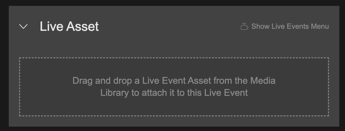 Drag and drop a live event stream to the live event product