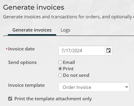 Generate invoices