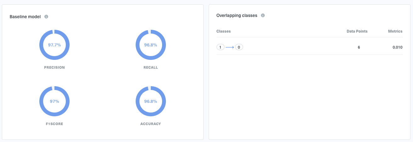 Baseline Model Metrics & Overlapping Classes