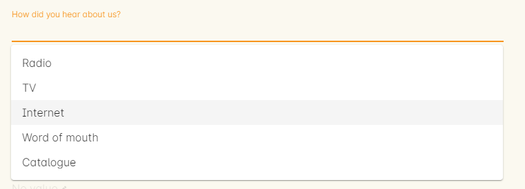 Figure 68. Clicking on the custom field drop down options in the contact record