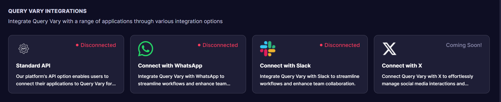 Query Vary Integrations