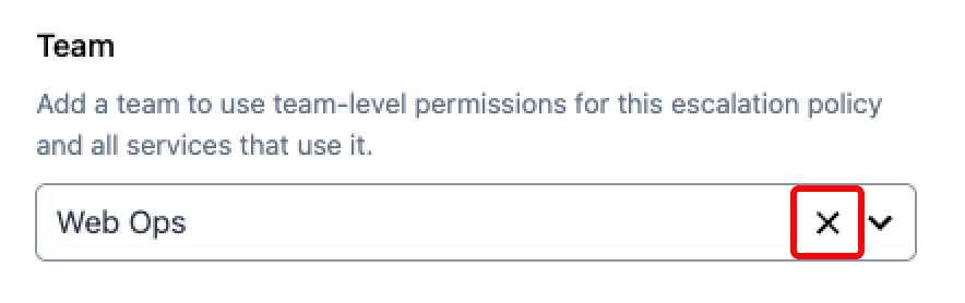 Remove an escalation policy from a Team