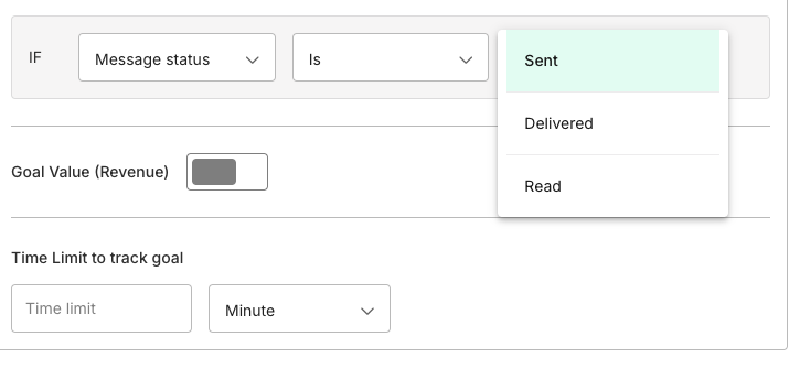 message status configuration