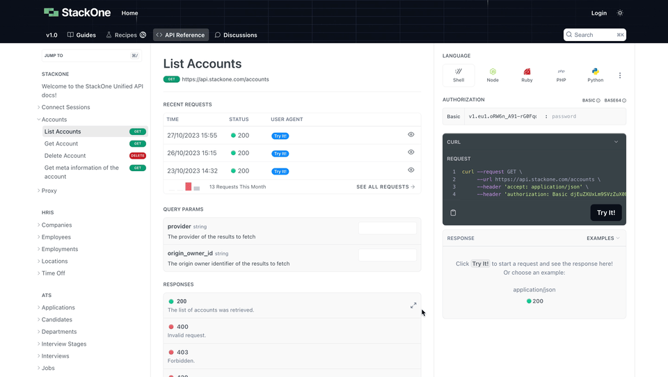 Accounts and List Applications demo