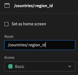 Adding a region id to the countries screen