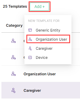 Add Organization User Template