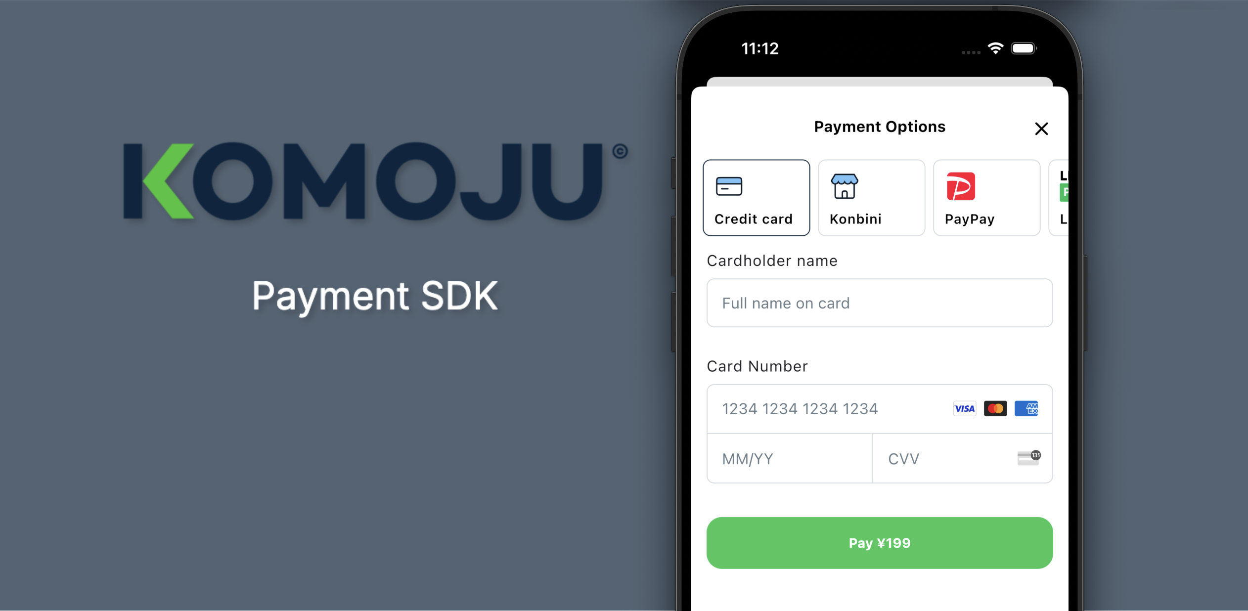 Komoju Mobile payment SDK