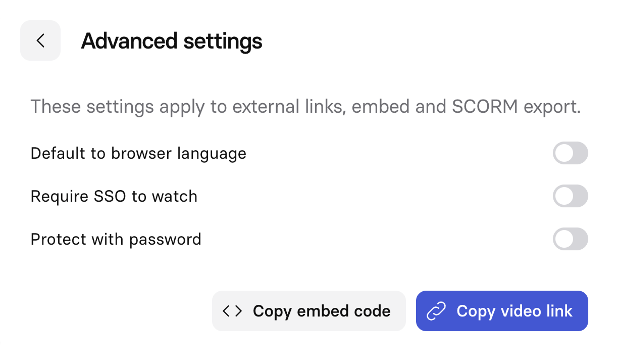 Advanced settings