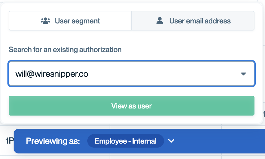 Viewing as a specific user.  
