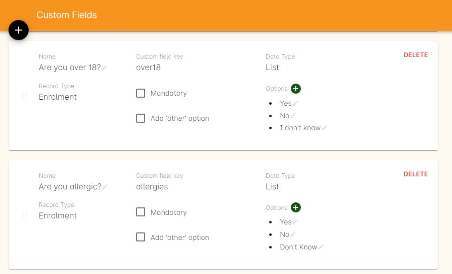 Figure 66. The "Custom fields" section