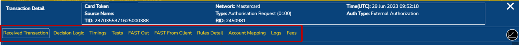 Transaction detail screen