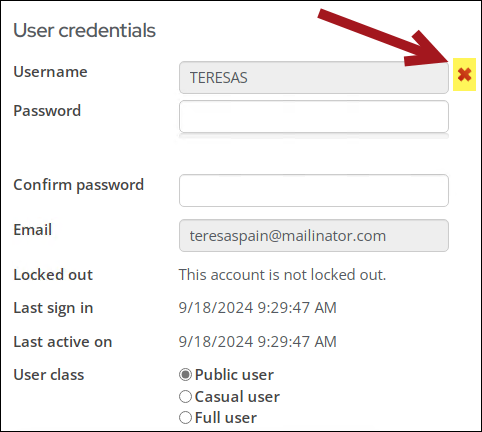Removing the username