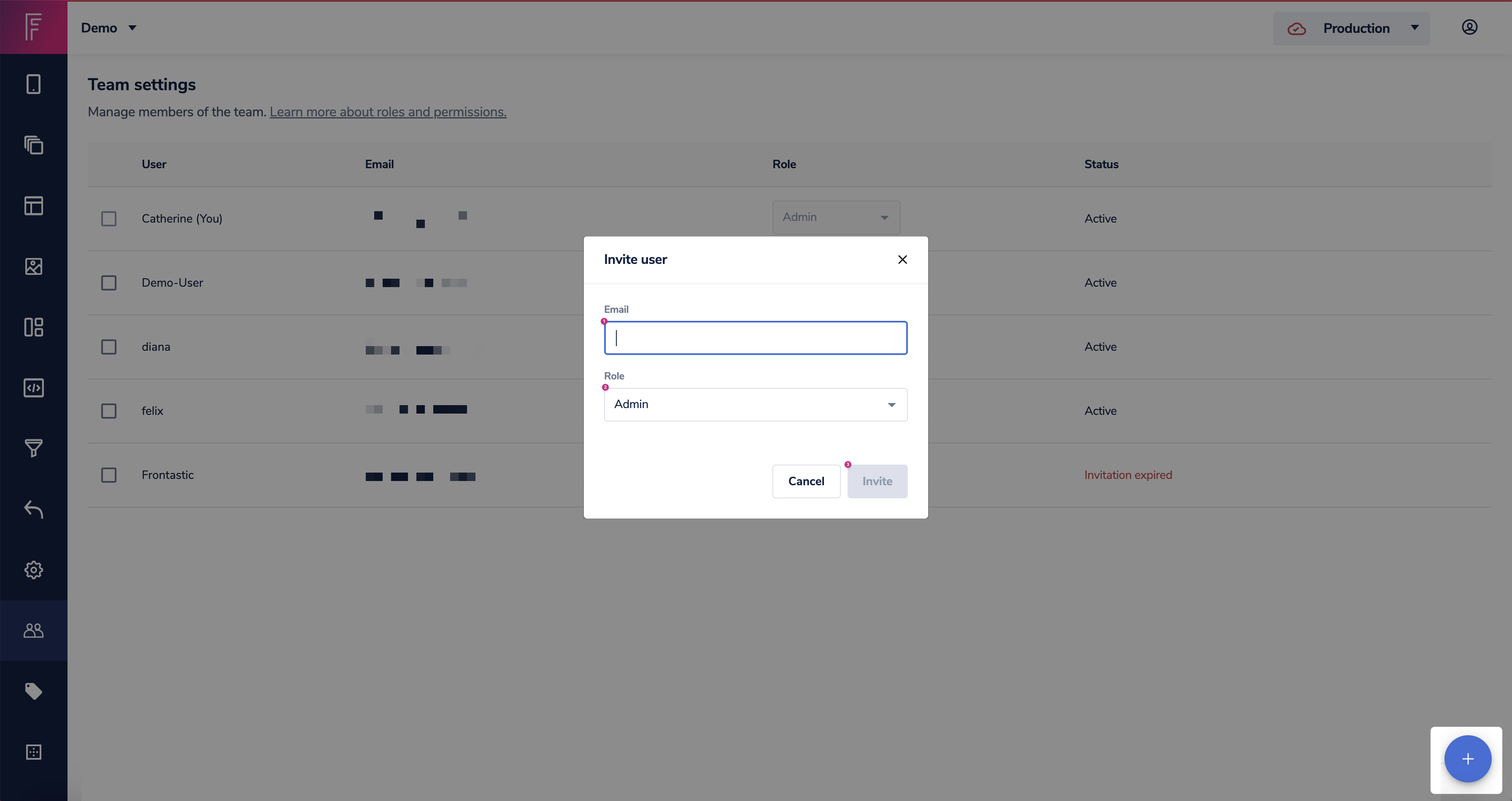 Input their email address select a role and click invite.png