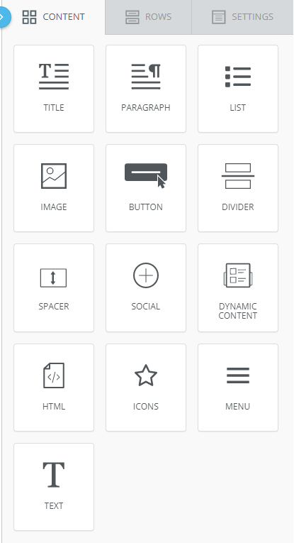 Email Builder Content Options