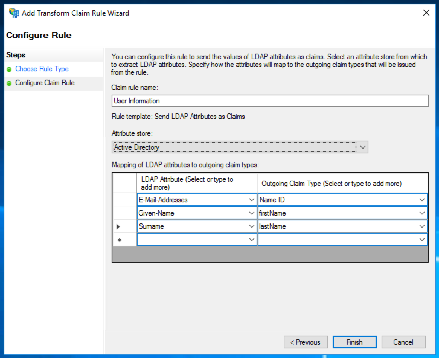 Directory attribute. Active Directory add user. LDAP. Add for Type приложение. Configure.