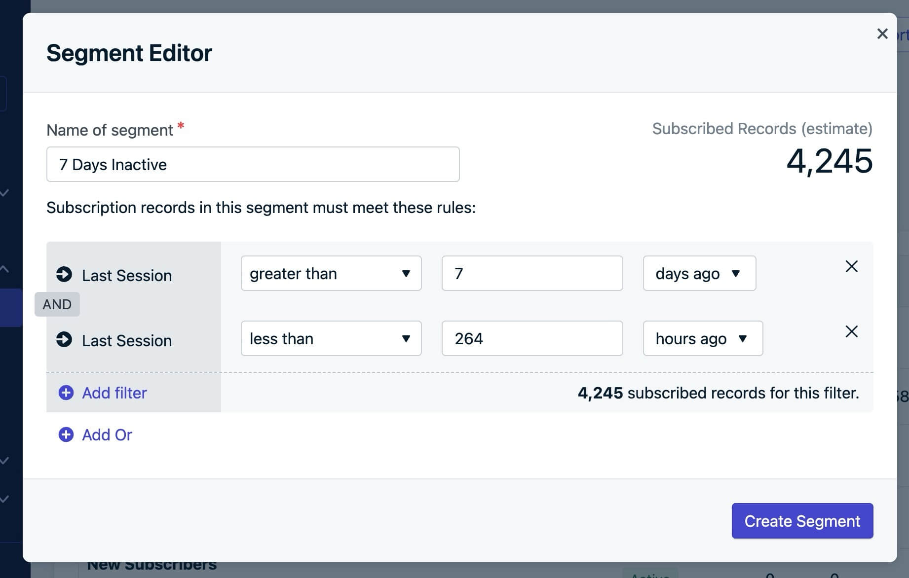 Segment Filters