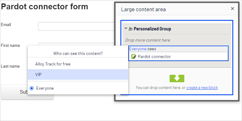Personalize the form using a block