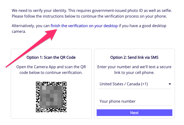 Example Mobile Handoff with Desktop