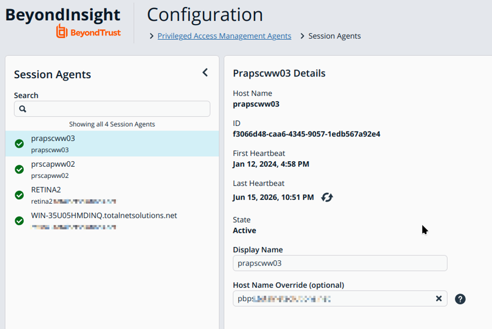 Session Agent page