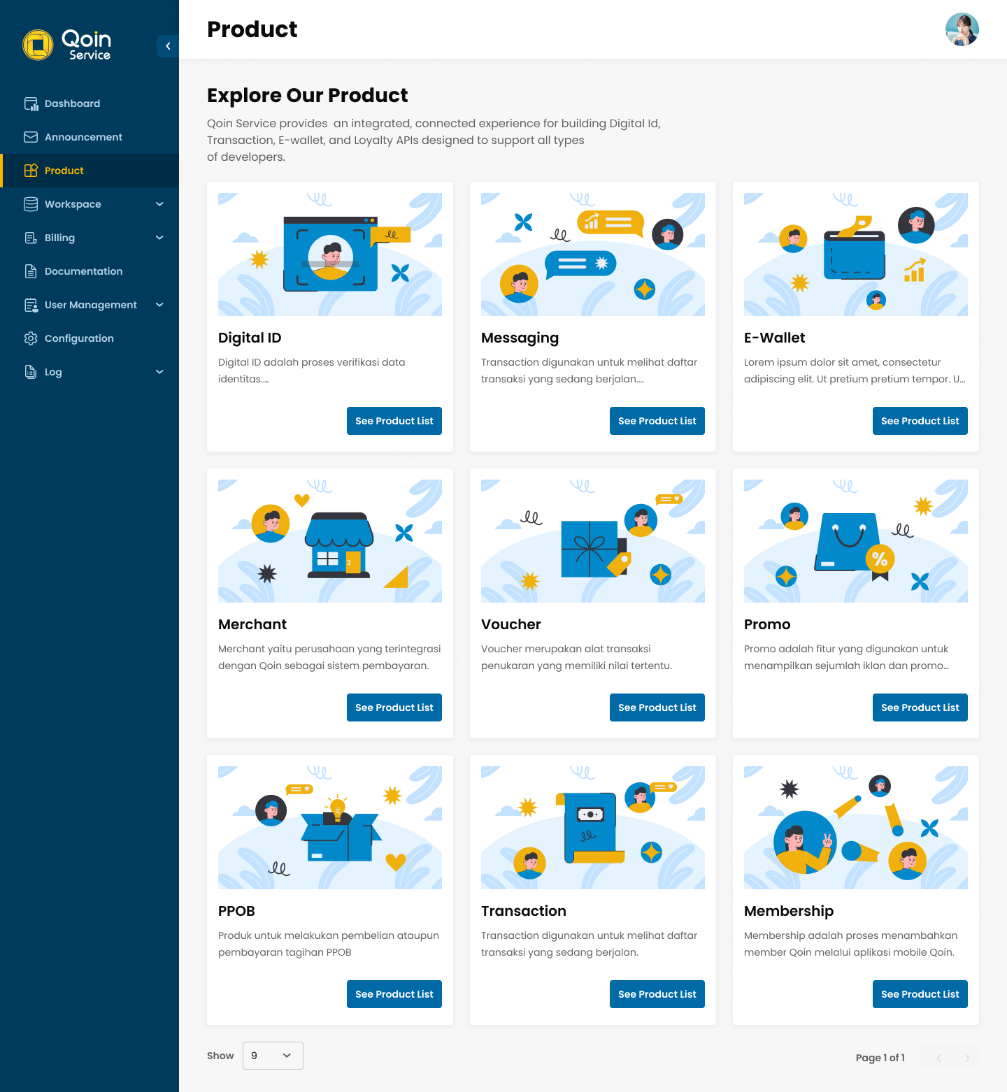 Product API Qoin Service