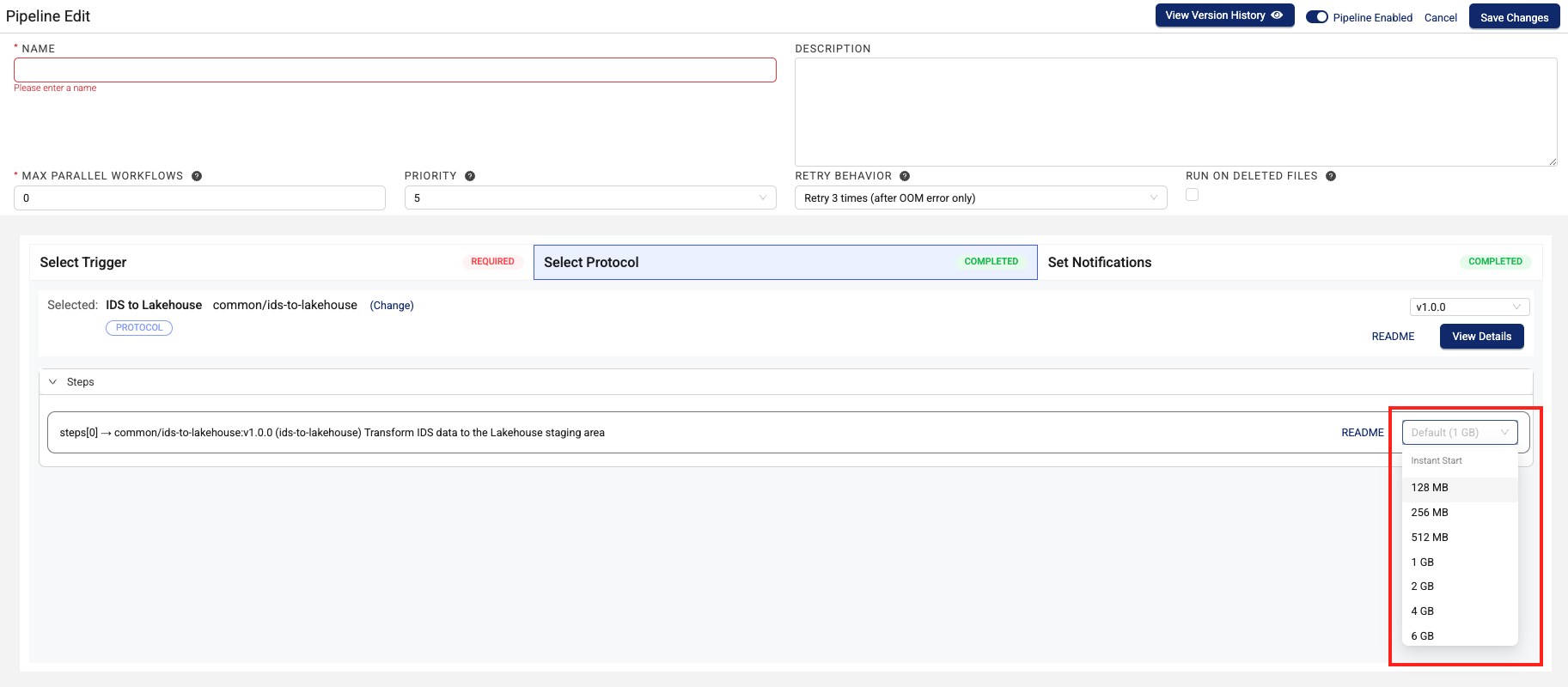 New Lambda compute type option for pipelines