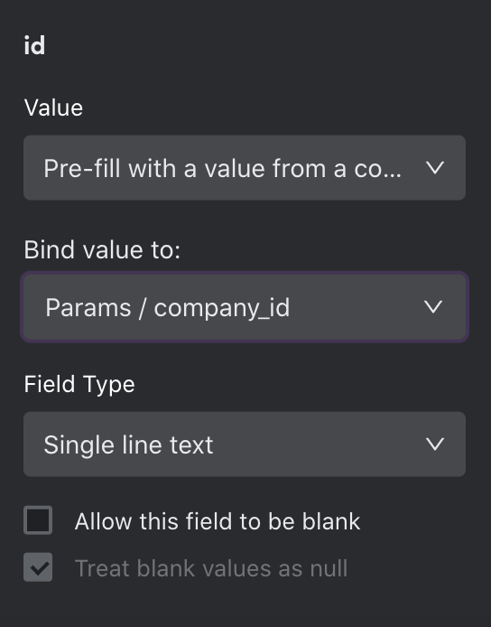 Form config (Fields)