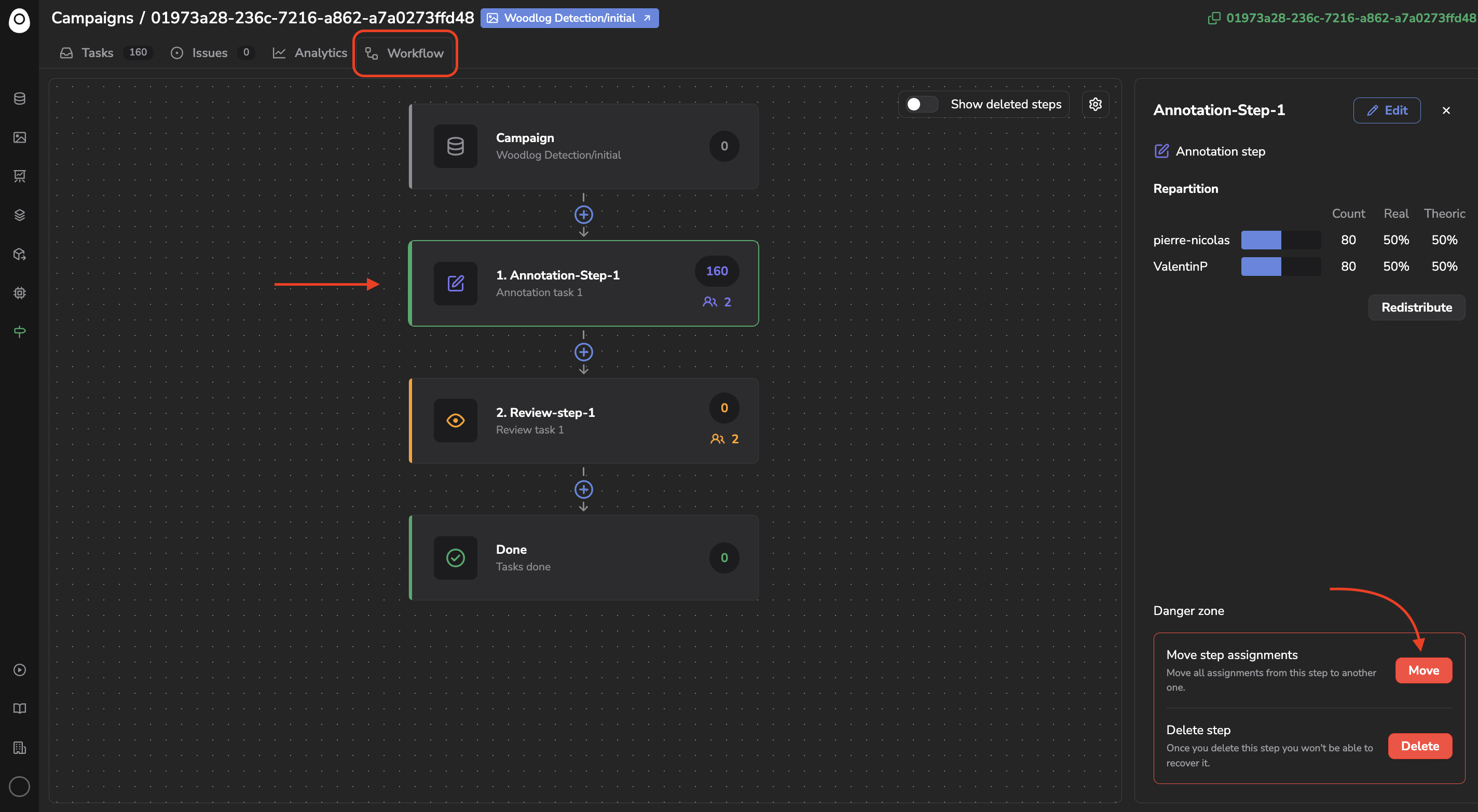 Bulk move from Workflow tab