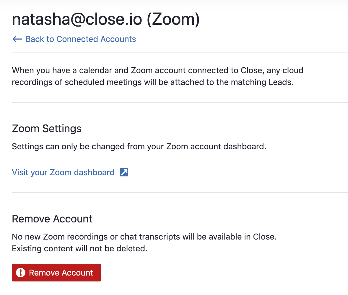 Remove your Zoom account