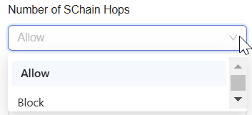 **Select Allow or Block option for SChain Hops**