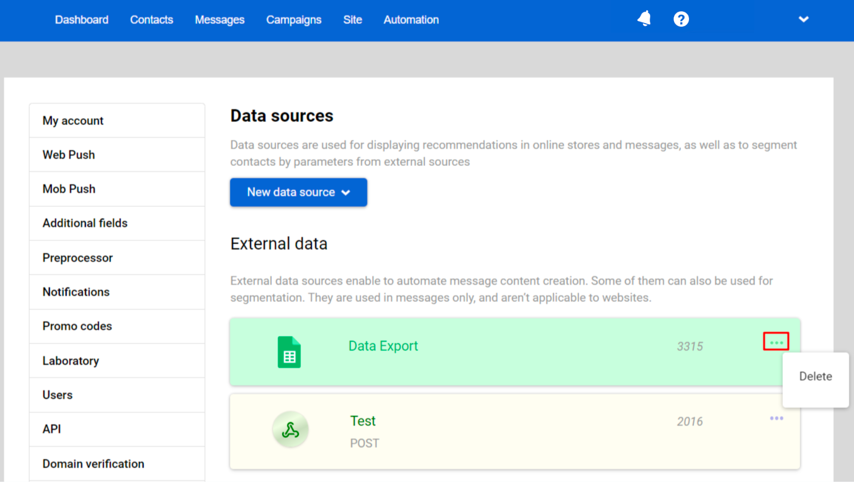 Data sources