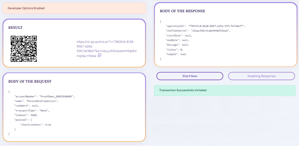 Biometry Developer Options Enabled