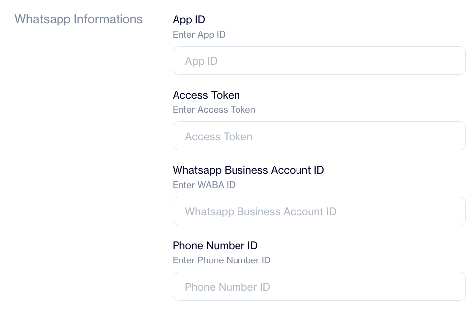 Adding WABA ID and Phone Number ID to Dengage