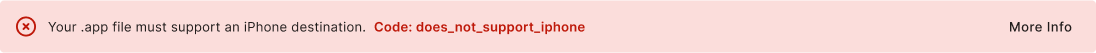 error build does not support iPhone