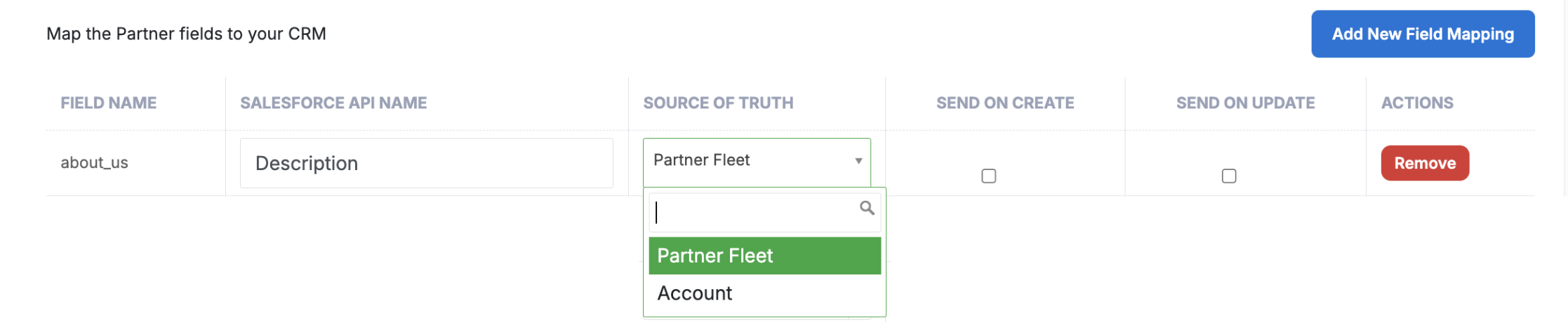 Field Mapping screenshot