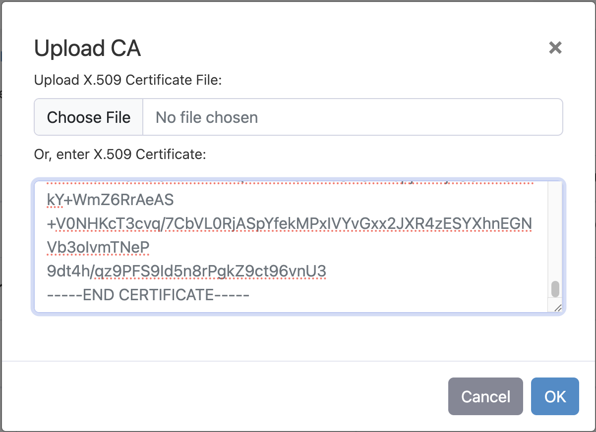 Upload Meraki CA