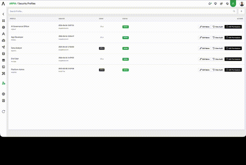 Profile Audit version selector
