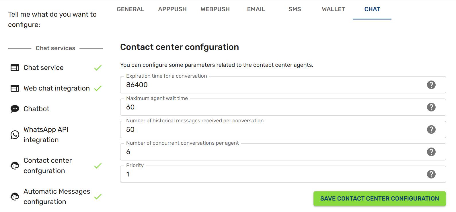 projects configuration