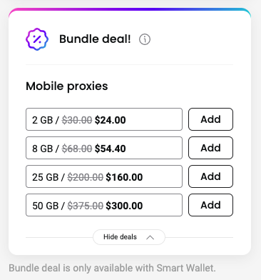 Bundle deal – selecting a Mobile proxy plan at a discount