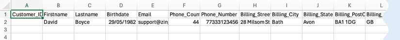 The Sample CSV file