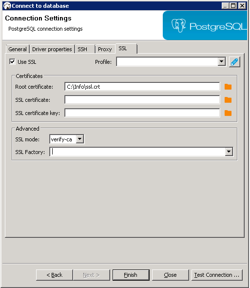 postgresql ssl client certificate